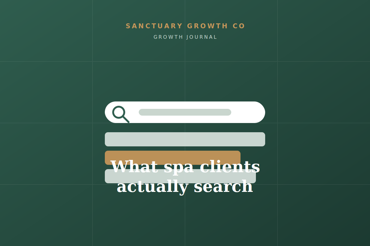 What spa clients actually search on Google — Sanctuary Growth Co Growth Journal