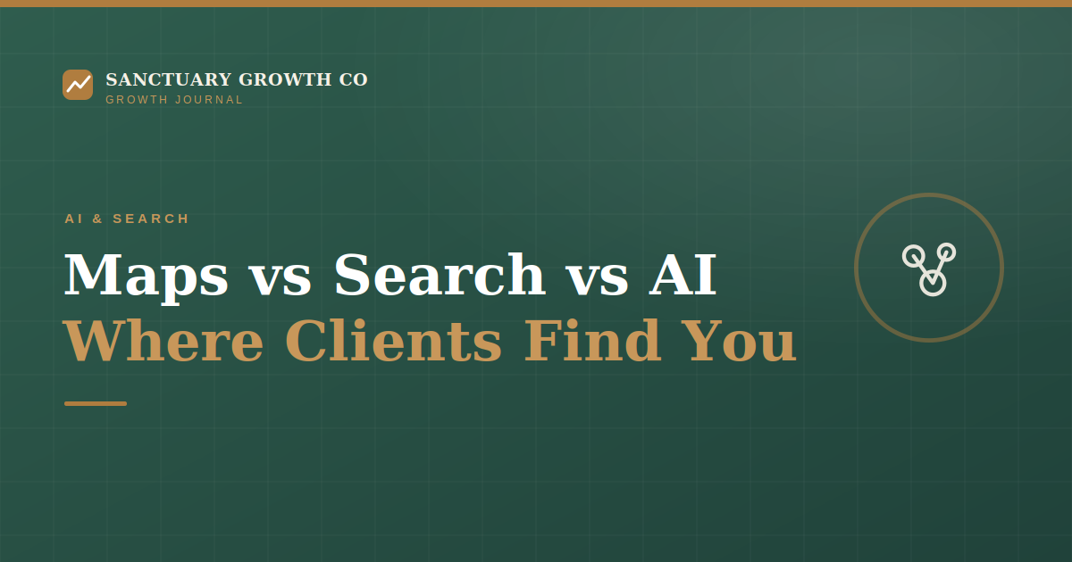 Google Maps vs Search vs AI: where do spa clients find you? — Sanctuary Growth Co Growth Journal