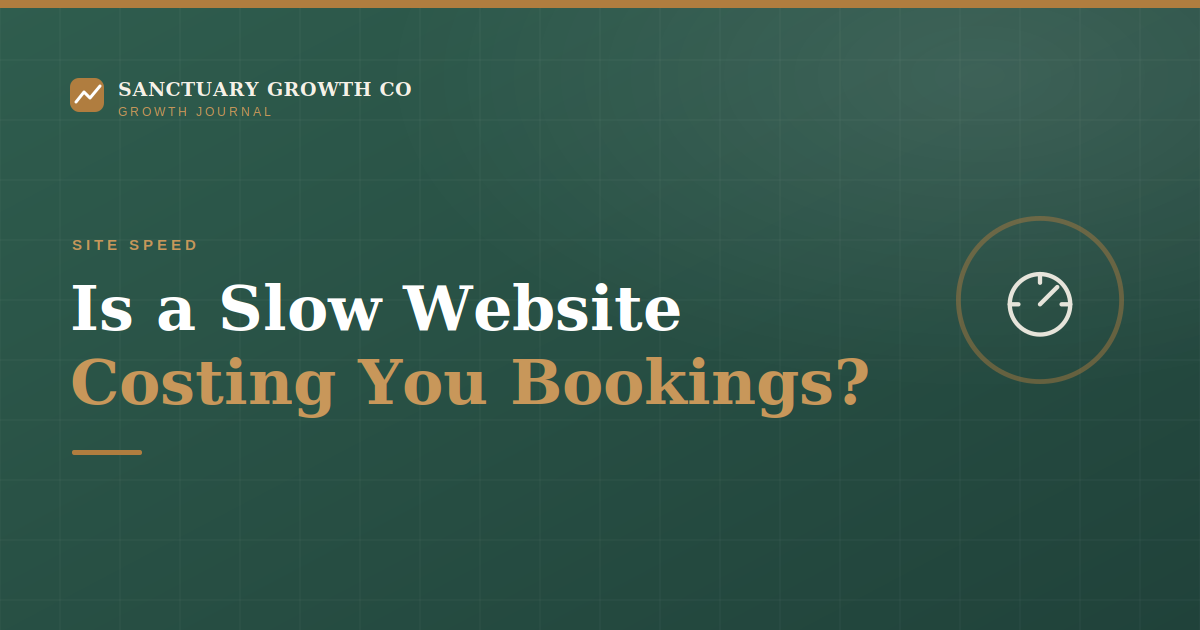 Is a slow website costing your spa bookings? — Sanctuary Growth Co Growth Journal